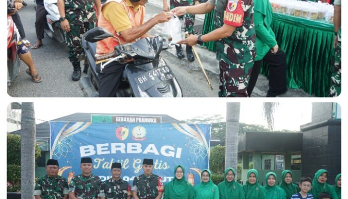Tebar Kebaikan di Bulan Ramadhan, Kodim 0416/Bute Bagikan Takjil kepada Masyarakat