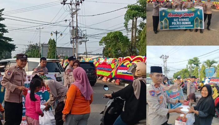Kasat Binmas Polres Bungo Pimpin Langsung Pembagian Takjil Gratis