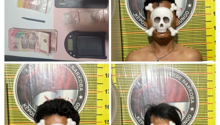 Tiga Terduga Pelaku Narkotika Diamankan, Polisi Sita Sabu 4,45 Gram di Bungo