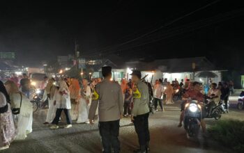 Kapolsek Pimpin Pengamanan Malam Takbiran Idul Adha di Dusun Purwosari