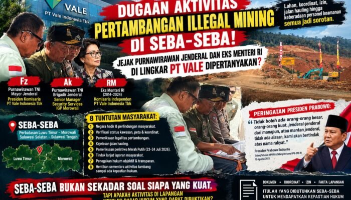 Seba-Seba Geger…!! Dugaan Illegal Mining Dipertanyakan, Koordinat dan Izin PT Vale Disorot