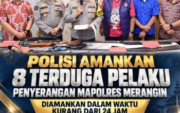 GERAK CEPAT POLDA JAMBI, 8 TERDUGA PELAKU PENYERANGAN DAN PENEMBAKAN MAKO POLRES MERANGIN DIAMANKAN