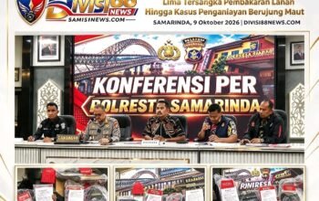 Polresta Samarinda Ungkap Sejumlah Perkara, Lima Tersangka Pembakaran Lahan Hingga Kasus Penganiayaan Berujung Maut