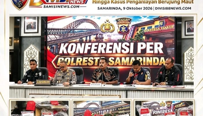 Polresta Samarinda Ungkap Sejumlah Perkara, Lima Tersangka Pembakaran Lahan Hingga Kasus Penganiayaan Berujung Maut