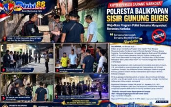 Perkuat Perang Melawan Narkoba, Polresta Balikpapan Sisir Kawasan Gunung Bugis melalui KRYD