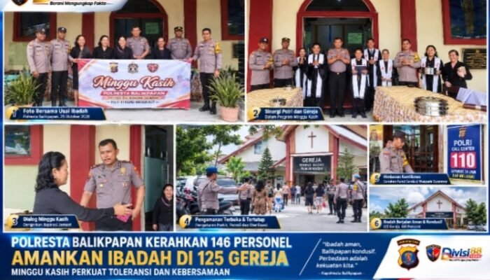 Polresta Balikan Kerahkan 146 Personel Amankan Ibadah di 125 Gereja, Minggu Kasih Perkuat Toleransi