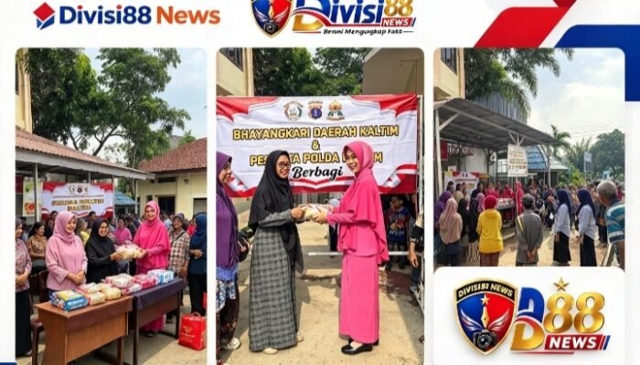 Polwan Polda Kaltim dan Bhayangkari Tebar Kepedulian, 100 Paket Beras Disalurkan kepada Warga Damai Baru