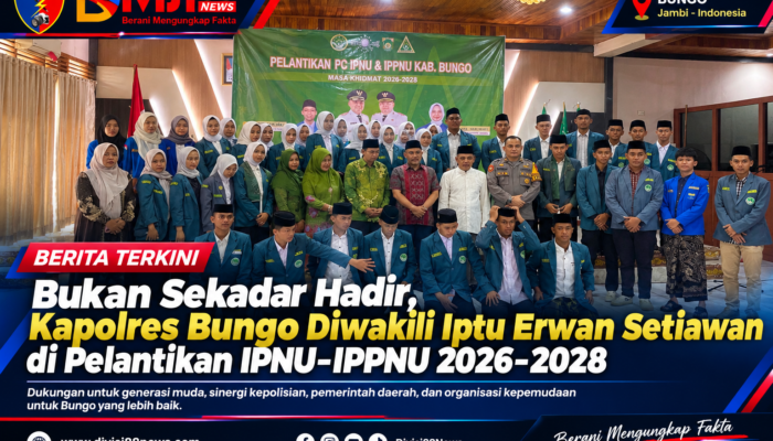 Bukan Sekadar Hadir, Kapolres Bungo Diwakili Iptu Erwan Setiawan di Pelantikan IPNU–IPPNU 2026–2028