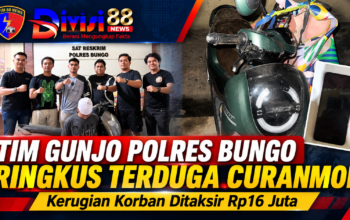 Tim GUNJO Polres Bungo Ringkus Terduga Curanmor di Warung, Kerugian Korban Rp16 Juta