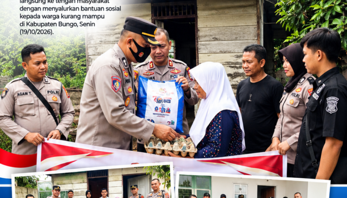 Tak Sekadar Jaga Citra, Humas Polres Bungo Turun Langsung Bantu Warga Kurang Mampu
