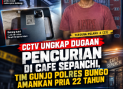 CCTV Ungkap Dugaan Pencurian di Cafe Sepanchi, Tim Gunjo Polres Bungo Amankan Pria 22 Tahun