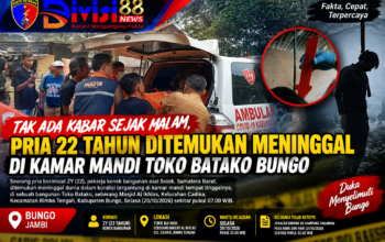 Tak Ada Kabar Sejak Malam, Pria 22 Tahun Ditemukan Meninggal di Kamar Mandi Toko Batako Bungo